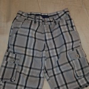 Boys grey plaid shorts